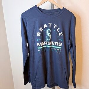 NWT Majestic Seattle Mariners Baseball men’s navy long sleeve Tshirt size M